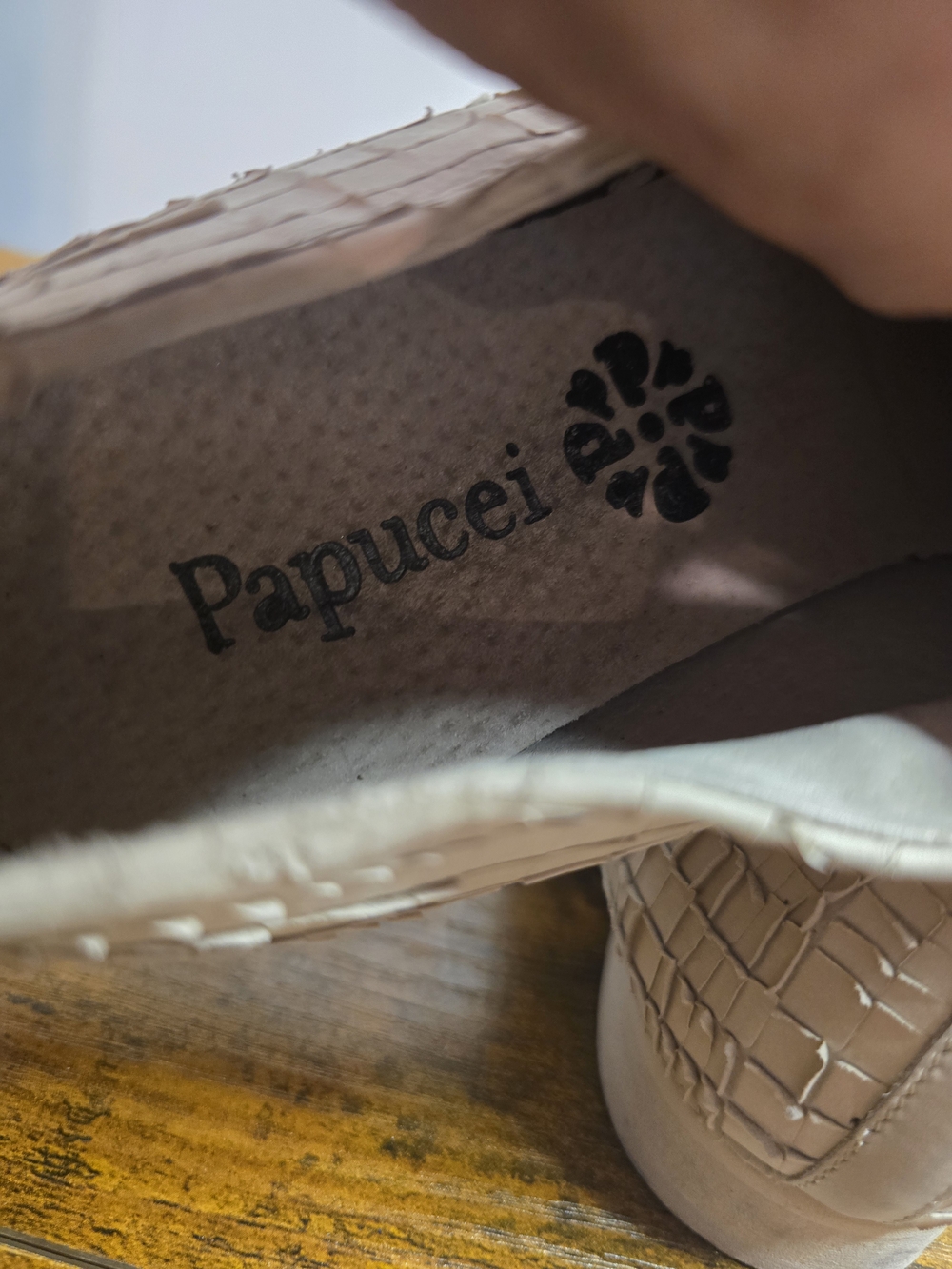 Papucei Woven Leather Flats Scale Texture Laced Contrast Toe EU 38 US 7.5-8 - Picture 4 of 6